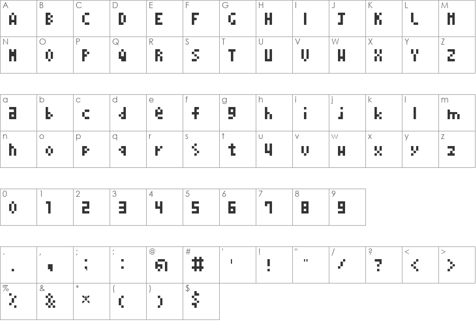 baby86325 font character map preview