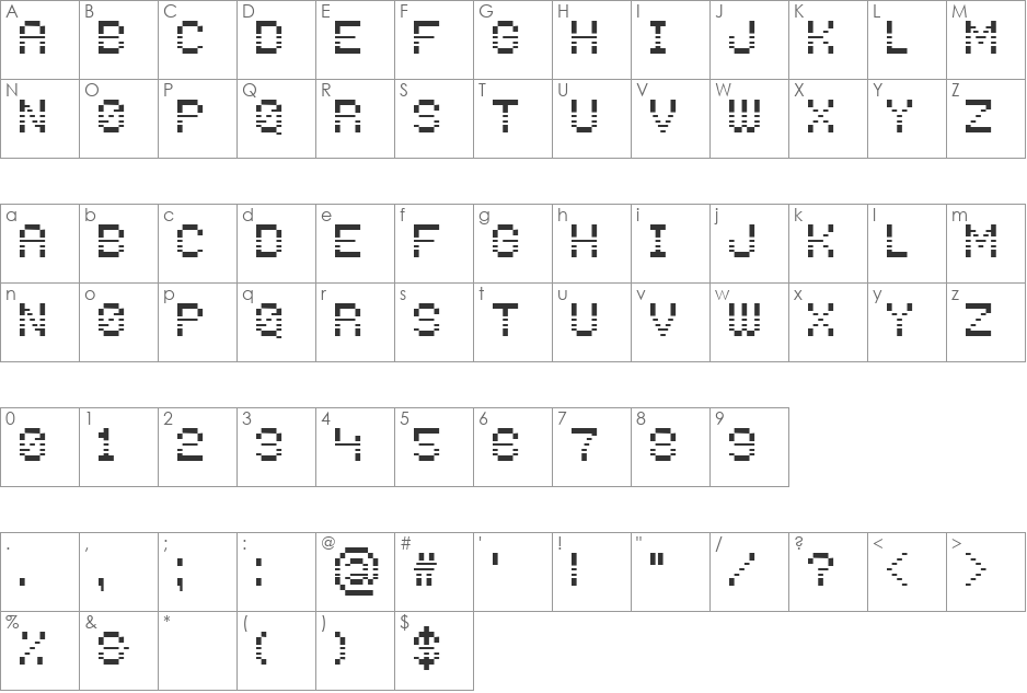 Press any key to continue font character map preview