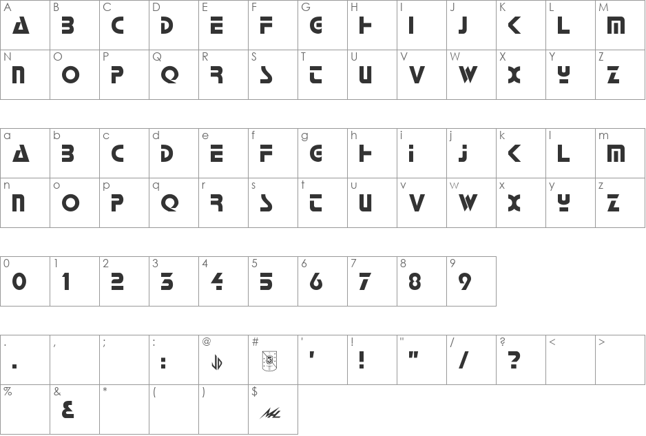 Babylon5_Station font character map preview