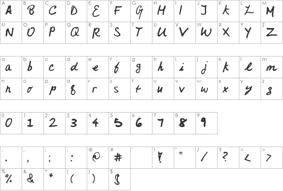 Princess Sparkle font character map preview