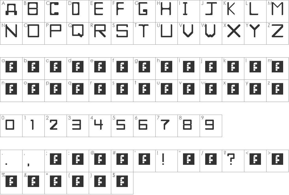 proto font character map preview