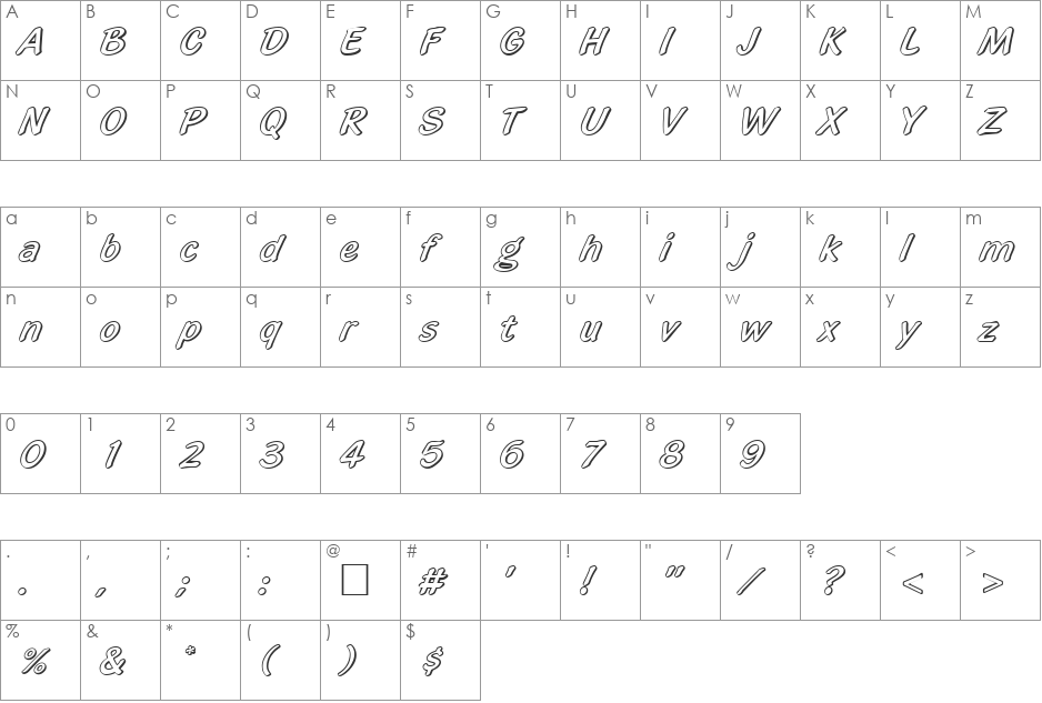 PT Cookie Cutter font character map preview