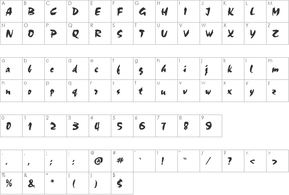 PT Saigon font character map preview