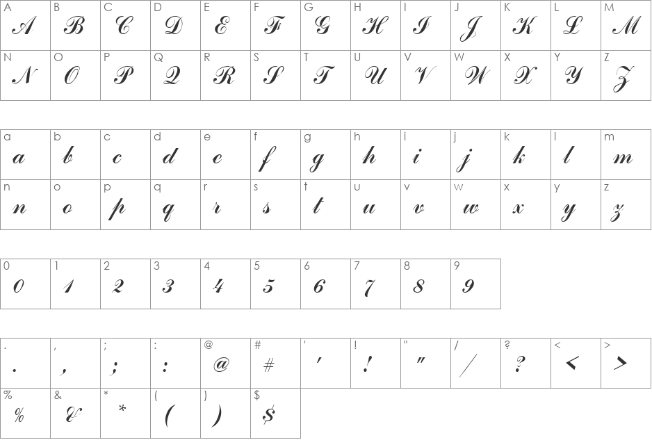 PT Sterling font character map preview