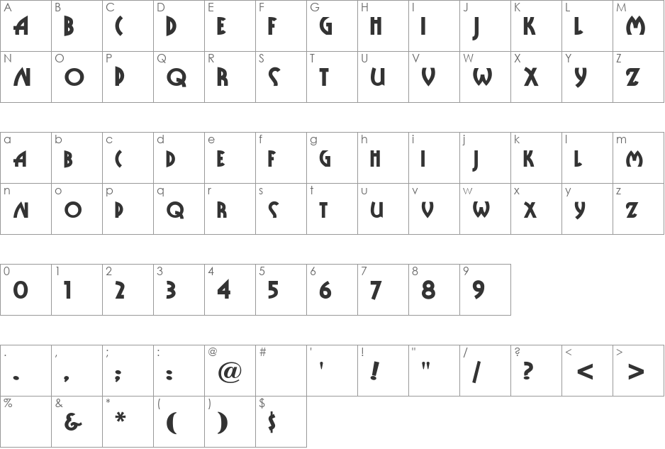 Public Enemy NF font character map preview