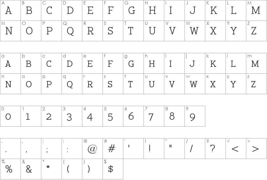 BacktalkSerif BTN SC font character map preview