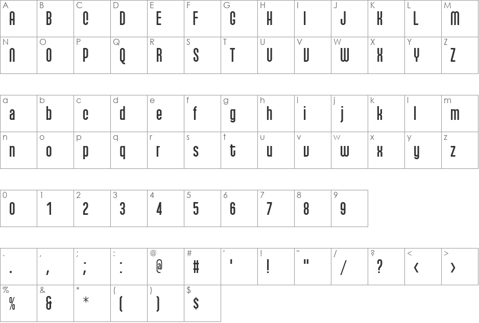 Qhytsdakx font character map preview