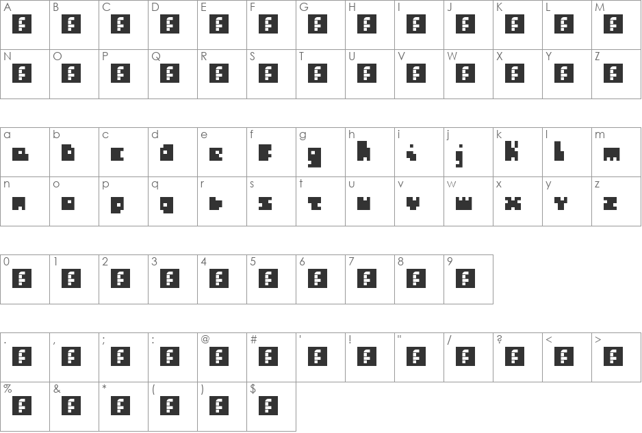 QInt EH font character map preview