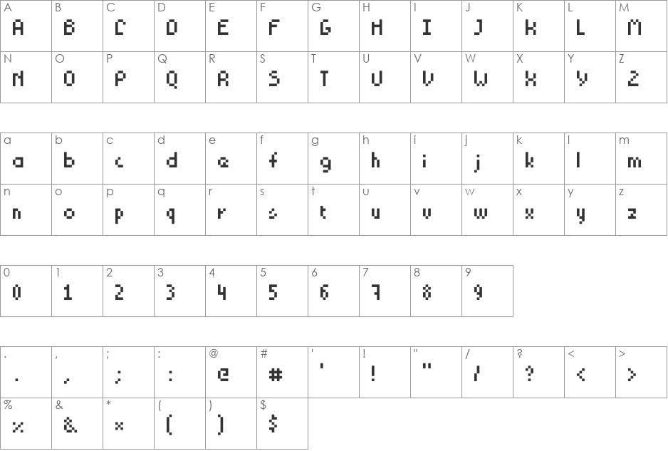 qtFace2 font character map preview