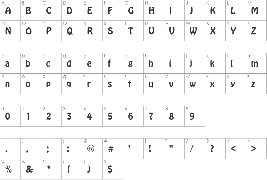 QTHoboken font character map preview