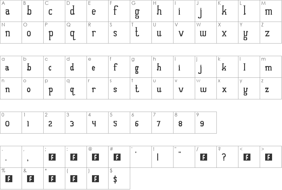 Quantum of Bali font character map preview