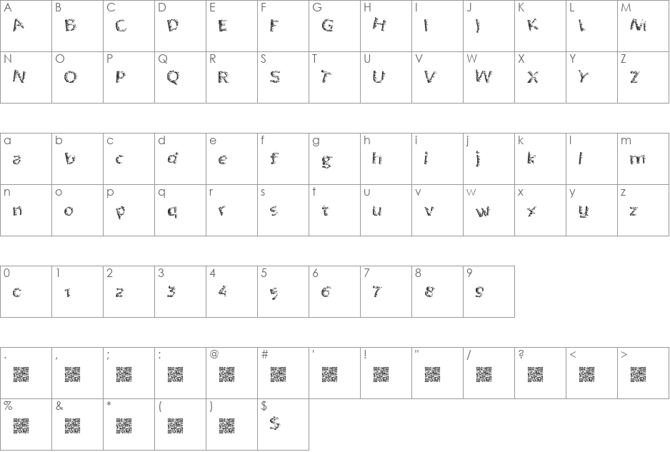 QuantumPixel font character map preview