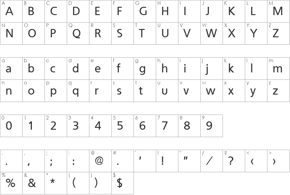 Quebec-Serial-Medium font character map preview