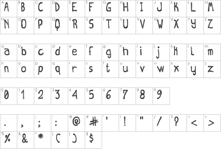 Queen Destroy tfb font character map preview