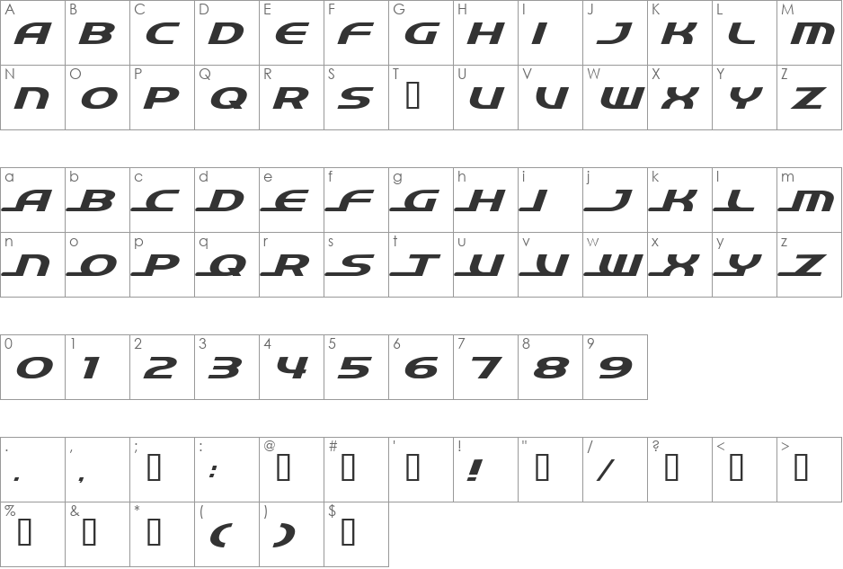quick font character map preview