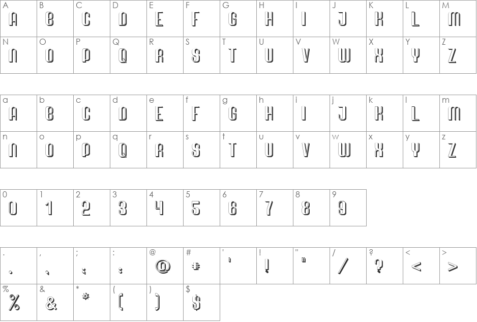 Quimbie font character map preview