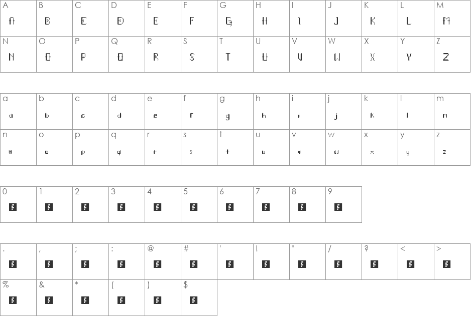 Qweer Wabbit font character map preview