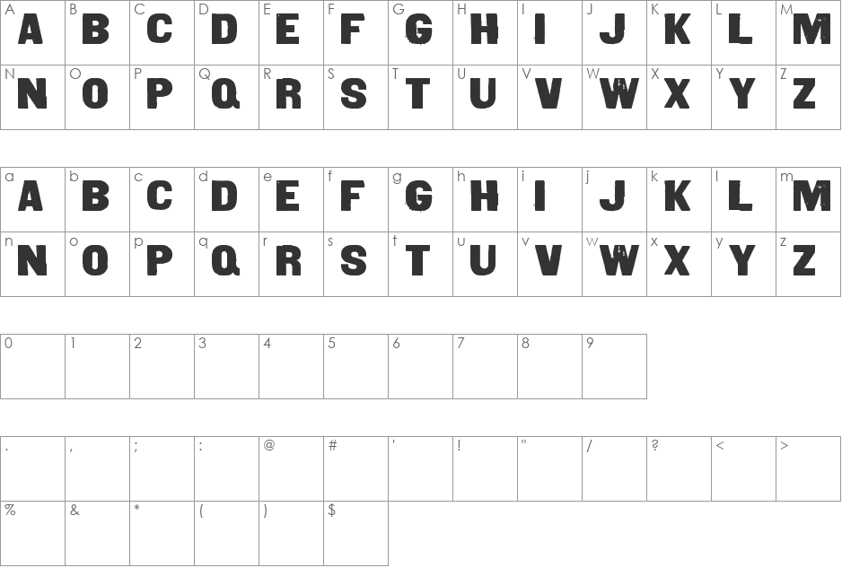 qxi font character map preview