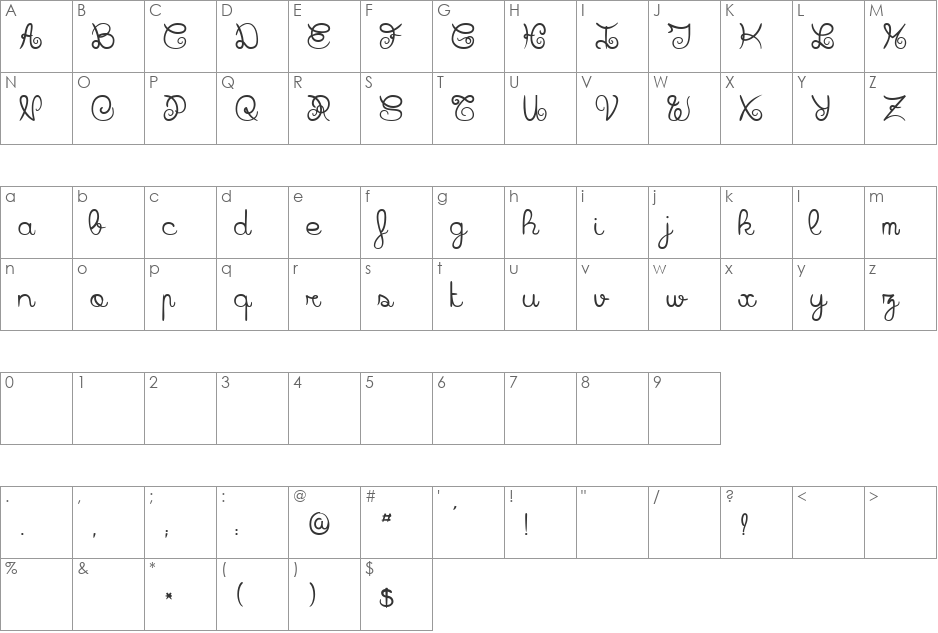 Badiane Bold font character map preview