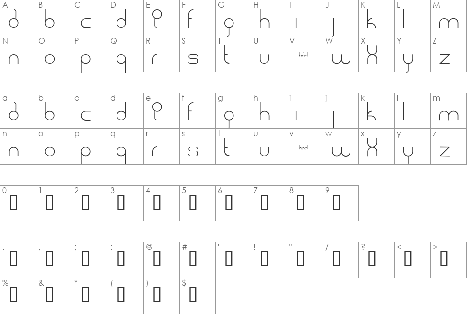 badlobster font character map preview