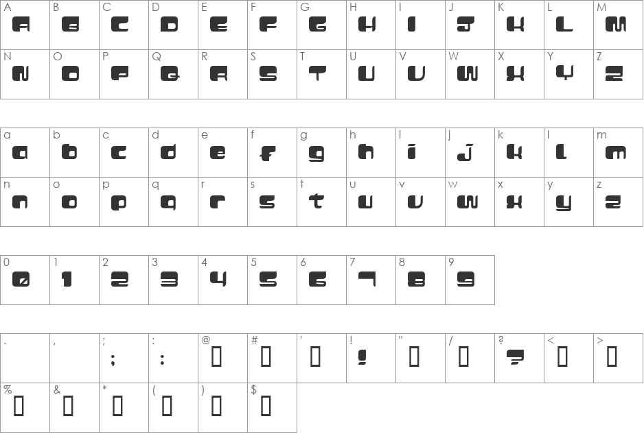 AddFatMan font character map preview