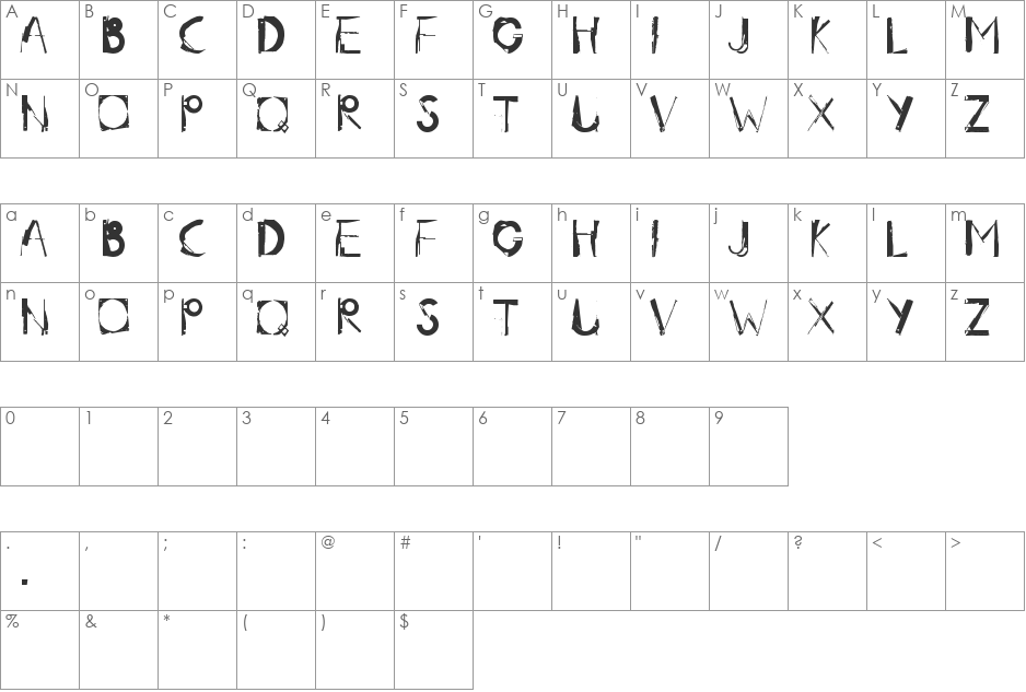 radar.one font character map preview