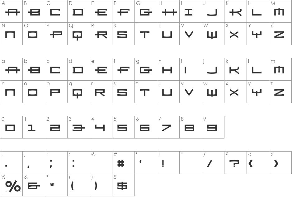 Ramiz font character map preview