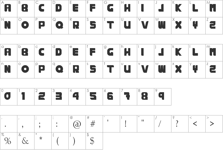 RANKHAUS font character map preview