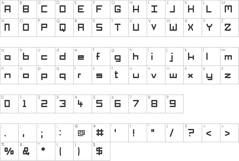 Rapid Finger 101 font character map preview