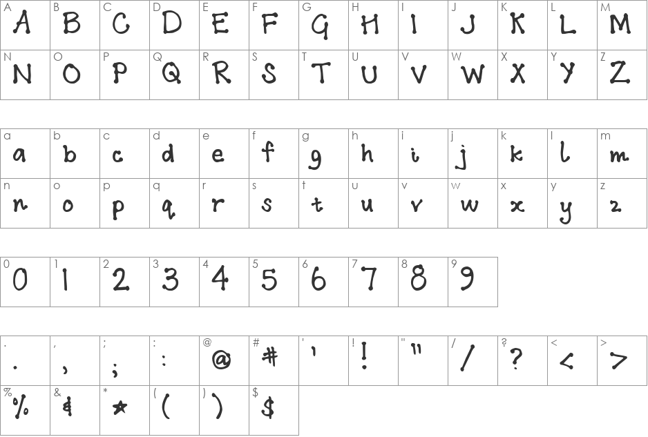 Addis Ababa font character map preview