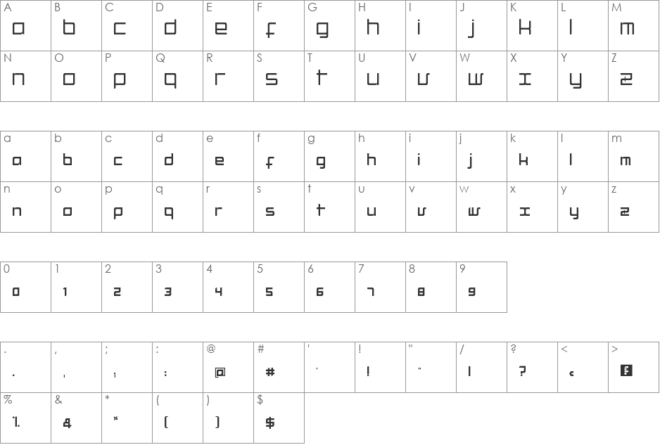 readAlphabet font character map preview