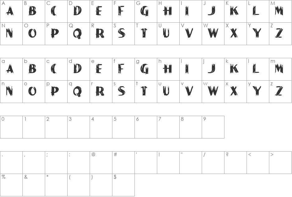 Real Formal font character map preview