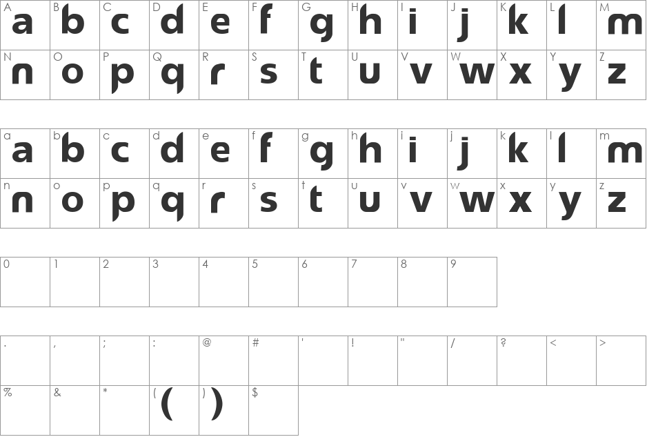 reasonSystem font character map preview