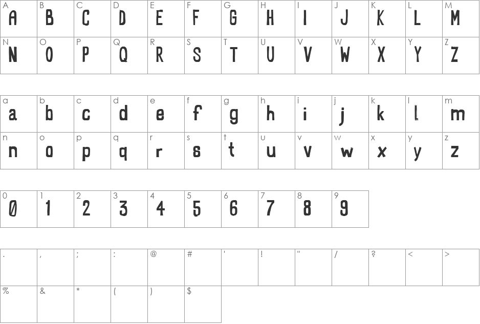 RectoFilled font character map preview