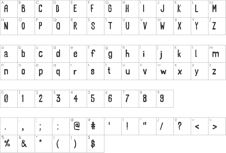 RectoFilled font character map preview
