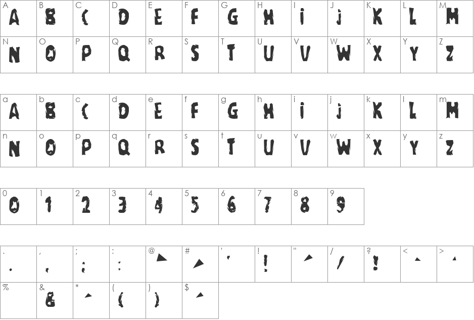 regime font character map preview