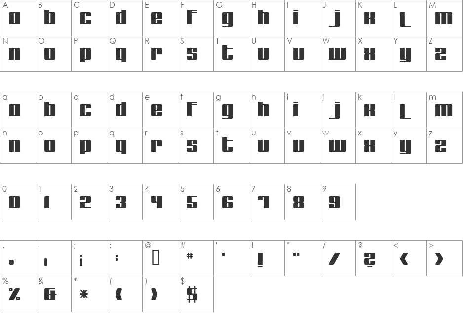 remakeoffabulous3 font character map preview
