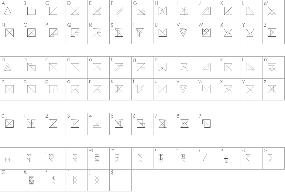 REMARK font character map preview