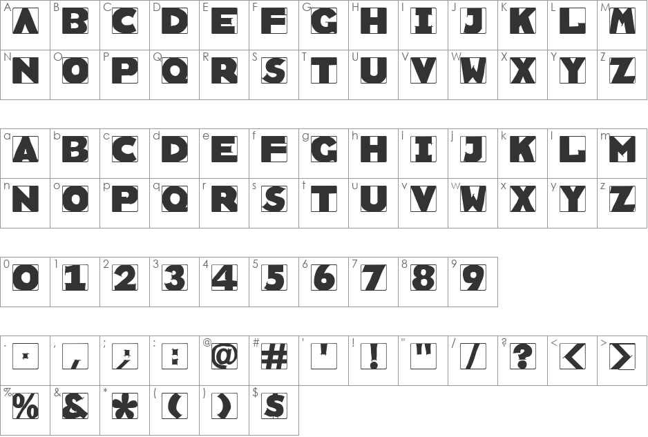 RememberScribbledTypes? font character map preview