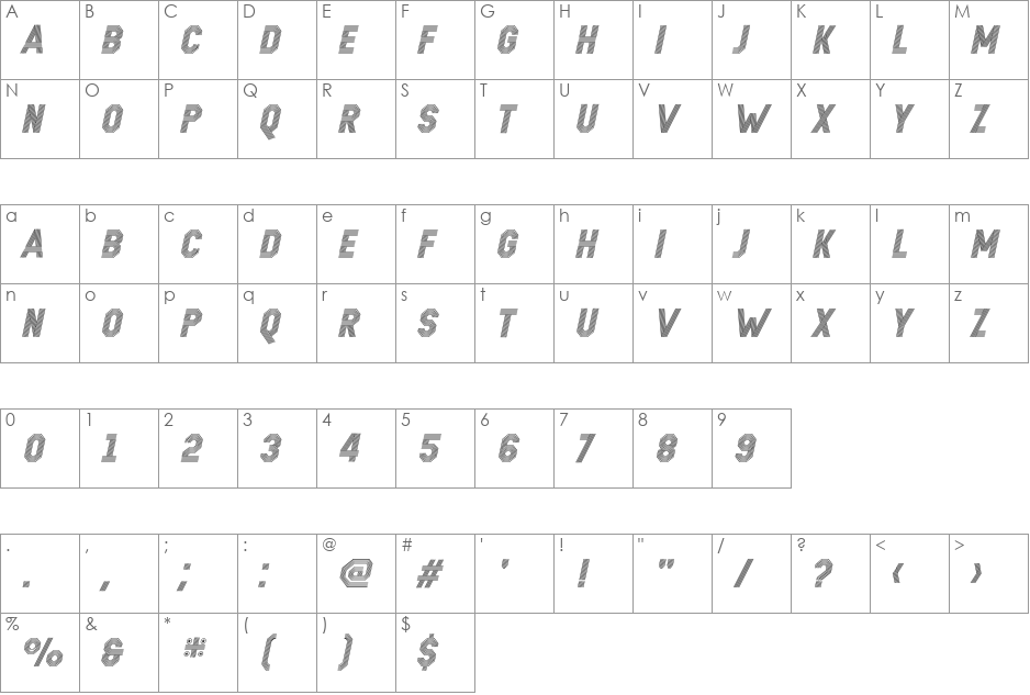 REMPONK font character map preview