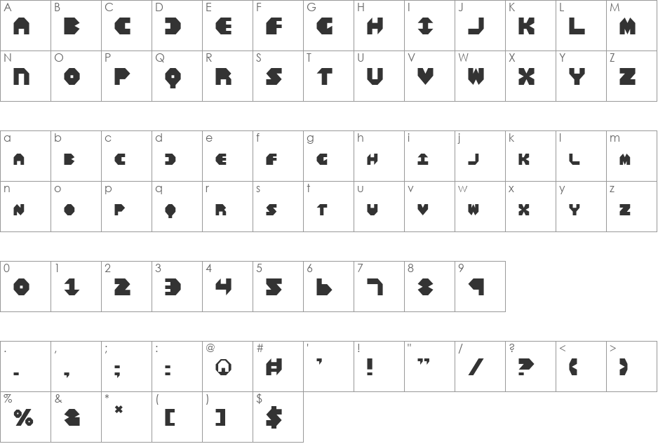 Bal-Astaral font character map preview