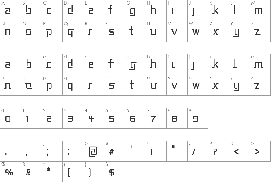 Republika - Sketch font character map preview