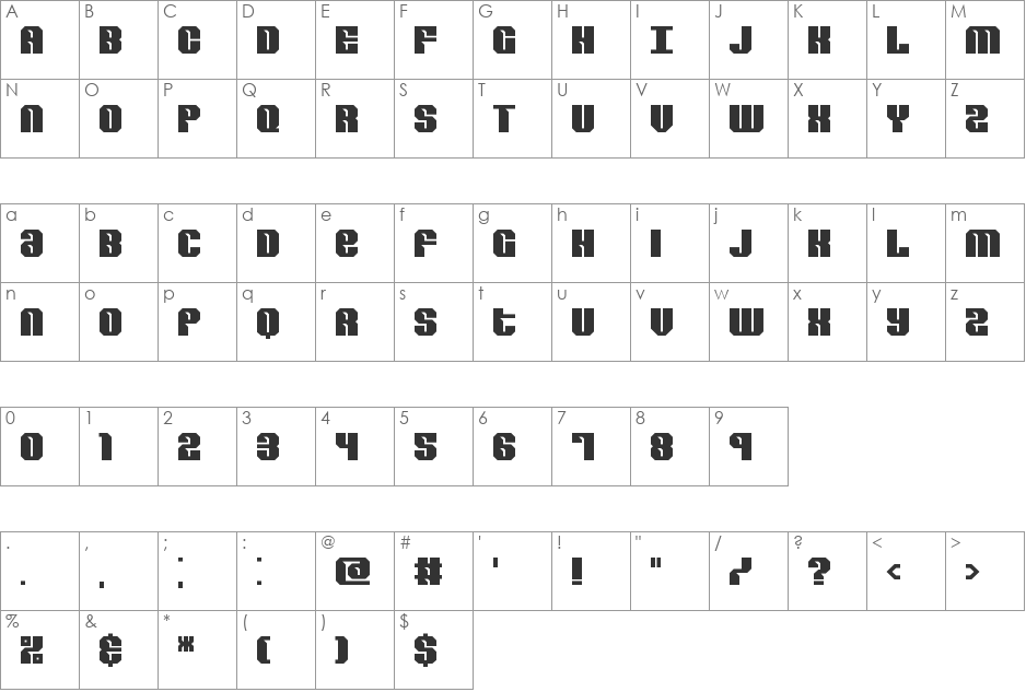 Revert Round BRK font character map preview