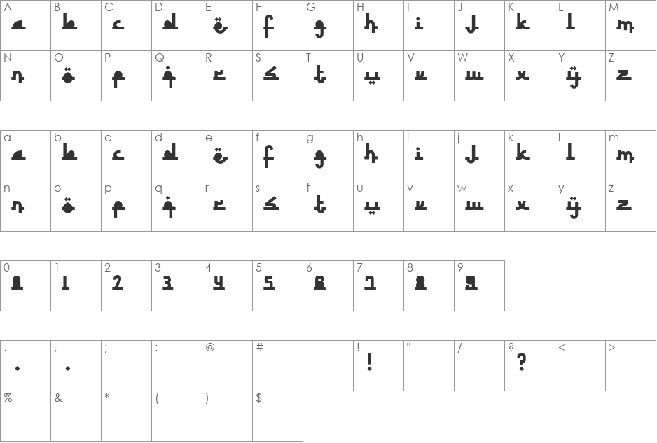 Revolusi Timur Tengah font character map preview