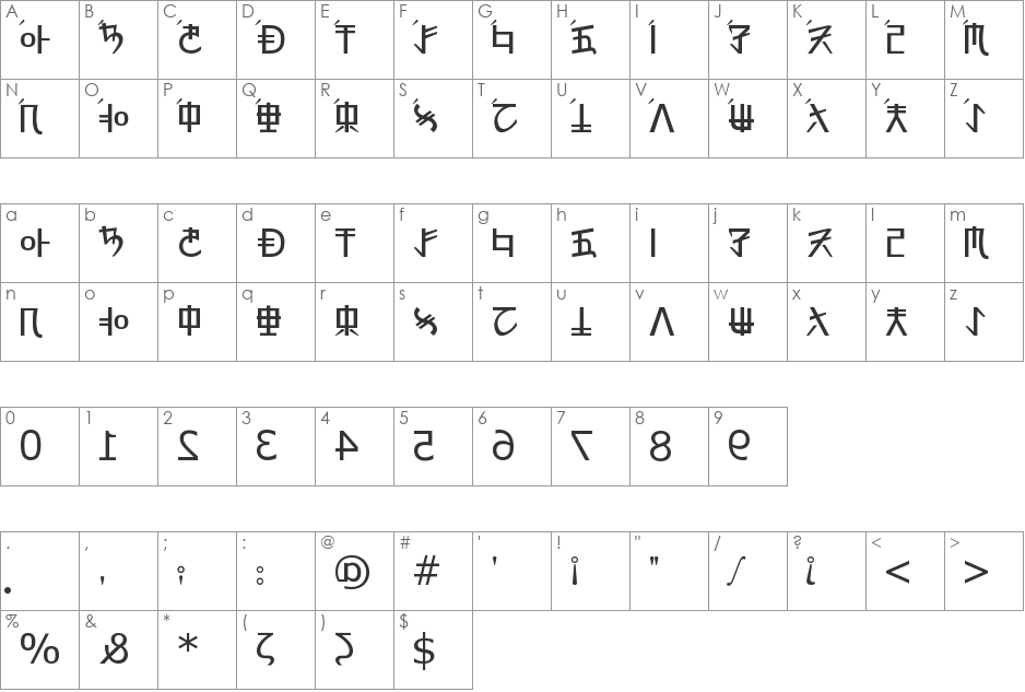 Rex Revol font character map preview