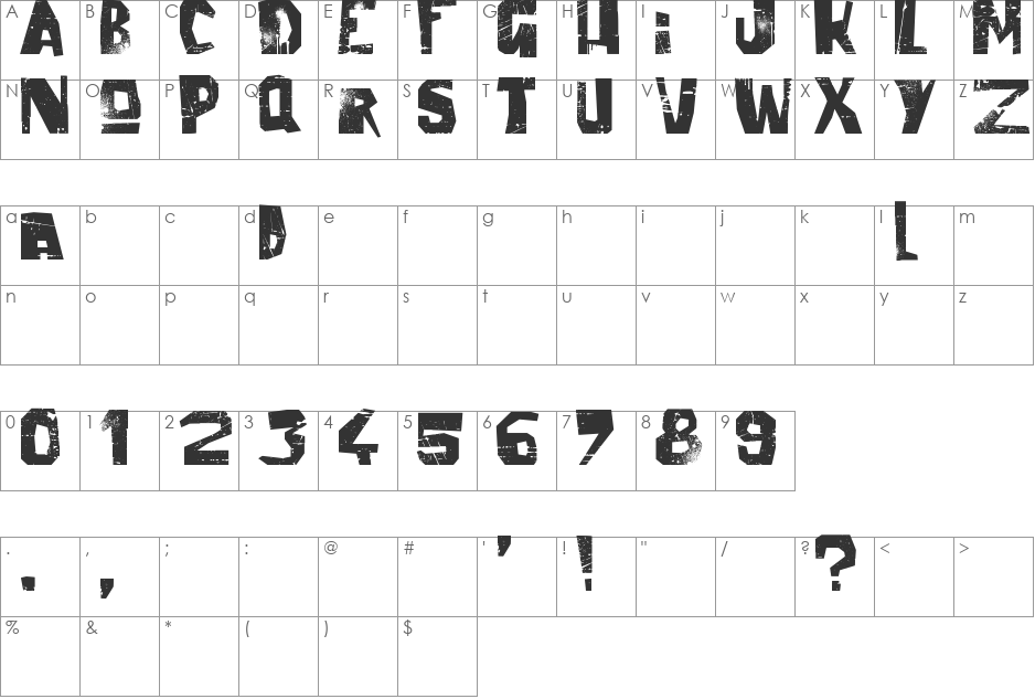 Ballad of Dwight Frye font character map preview