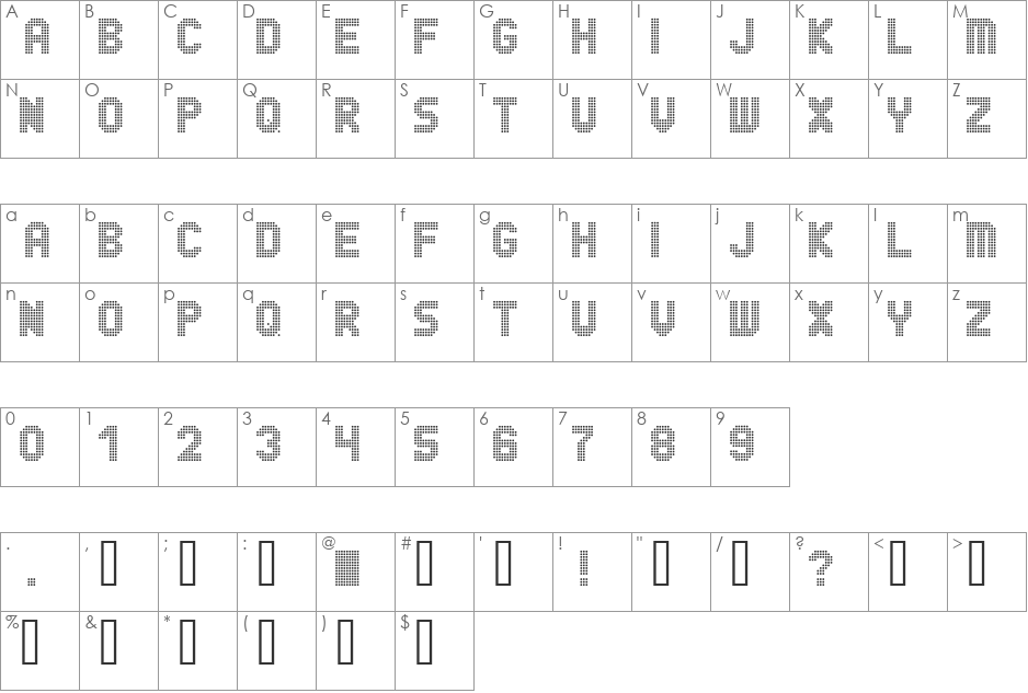 Ride the Fader font character map preview