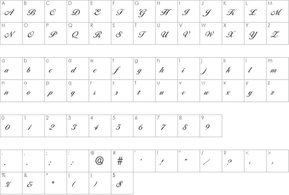 Ballantines-Medium font character map preview