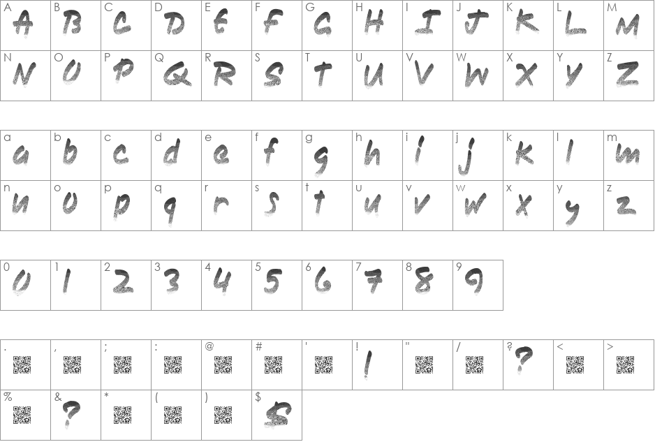 Ringlead font character map preview
