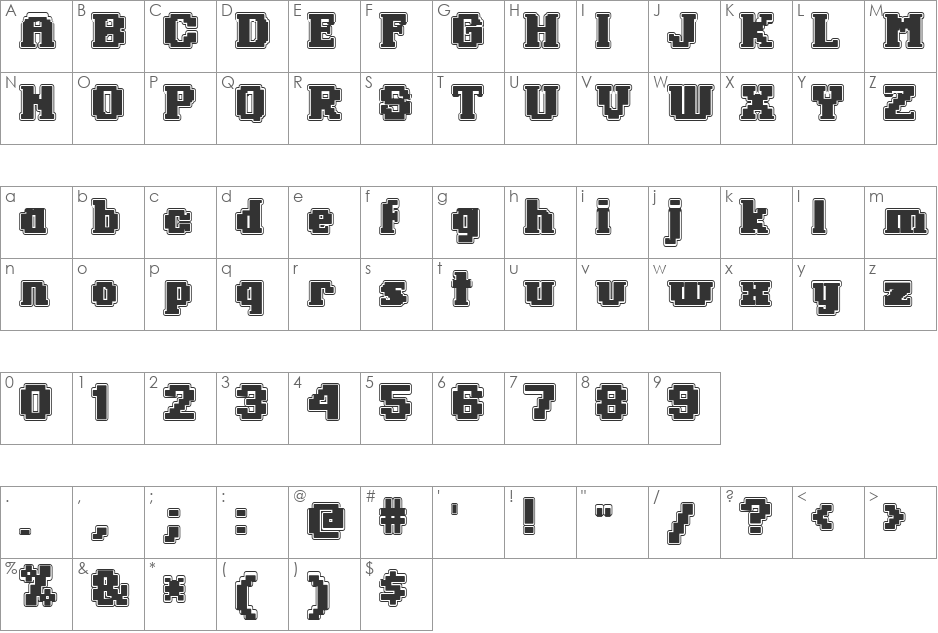 Ringo font character map preview